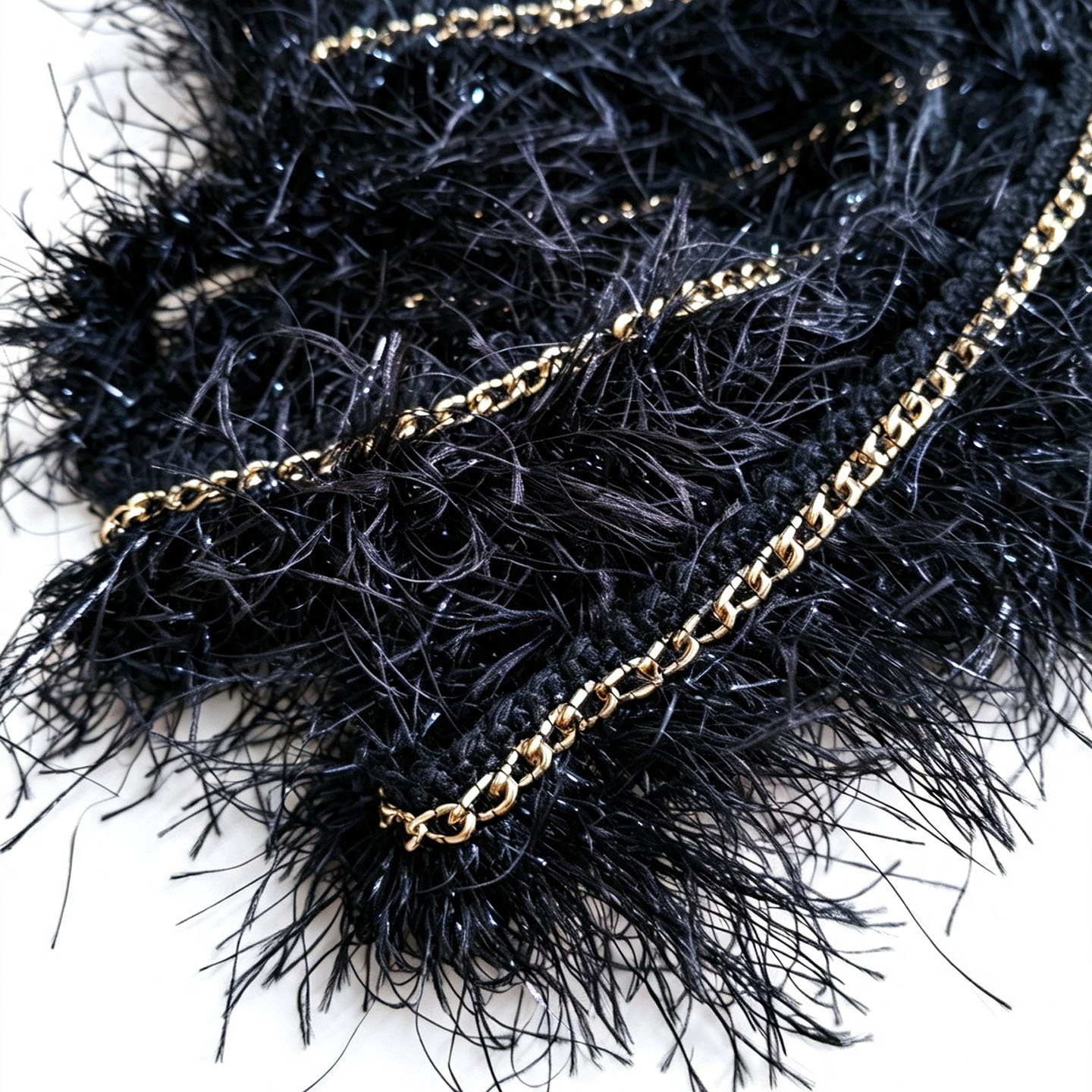 Home Fragrance No 3 - 3 Meters Black Faux Feather Tassel